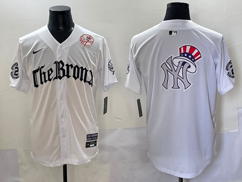 Men 2025 New York Yankees Blank White Five generations Joint Name Nike MLB Jersey style 18
